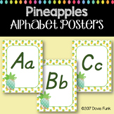 Classroom Decor Alphabet Posters Pineapple Theme Italics