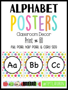 Alphabet Posters Polka Dots by Live2Learn with Laurin | TPT