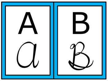 Preview of Alphabet Posters {Print - Cursive - ASL} - Aqua