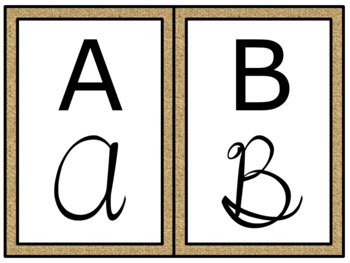 Preview of Alphabet Posters {Print - Cursive - ASL} - Burlap