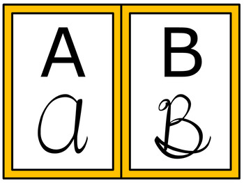 Alphabet Posters {Print - Cursive - ASL} - Charlie Brown Tribute Colors