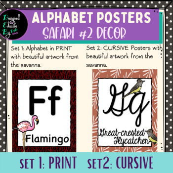 Preview of Alphabet Posters Print & Cursive Safari #2