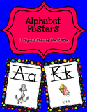 Alphabet Posters Print-Lined {Black Rainbow Polka-Dots}