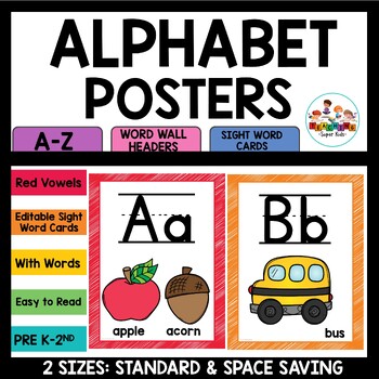 Alphabet Posters Rainbow Classroom Decor by Teaching Superkids | TPT