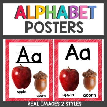 Preview of Alphabet Posters Rainbow Scribble Real Photos