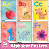 Alphabet Posters | Rainbow Watercolor Classroom Decor Educ