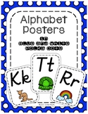 Classroom Decor Alphabet Posters - Blue & White Polka Dots