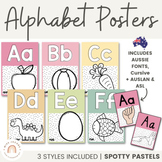 Alphabet Posters | Spotty Pastels | Muted Rainbow Decor | 
