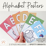 Alphabet Posters | Spotty Rainbow Brights | Editable | Inc