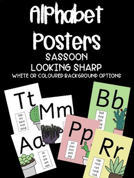 Preview of Alphabet Posters - Sassoon Font - Looking Sharp - decodable examples