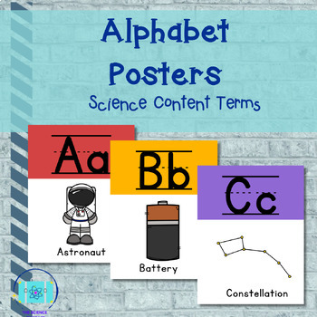 Preview of Alphabet Posters-Science Words