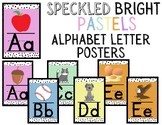 Alphabet Posters- Speckled Bright Pastels (Classroom Decor