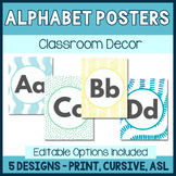 Alphabet Posters | Standard Print, Cursive, ASL | CALMING 