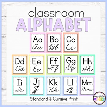 Preview of Alphabet Posters | Standard and Cursive Print | Pastel Decor