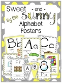 Alphabet Posters - Sweet and Sunny Theme {Yellow and Grey}