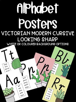 Preview of Alphabet Posters - Victorian Cursive Font - Looking Sharp - decodable examples
