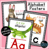 Alphabet Posters - Watercolor Animals