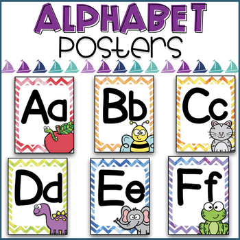 Alphabet Posters Watercolor Chevron By Kinder Lake 