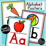 Alphabet Posters Watercolor Gingham Classroom Decor