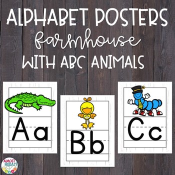 Alphabet Posters | ABC Animals | Farmhouse Theme by Almost Friday