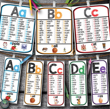 Preview of Alphabet Posters & Word Wall Cards | Sight Word ABC Line Editable Templates