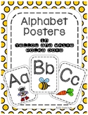 Classroom Decor Alphabet Posters - Yellow White Polka Dot