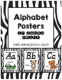 Alphabet Posters Zebra Print in Italics