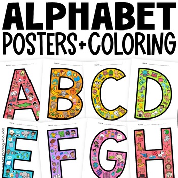 Alphabet Posters and Coloring Pages | Bulletin Board Letters UPPERCASE