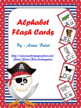 Pirate Alphabet Flash Cards - Pre-k and Kindergarten - Pirate Theme