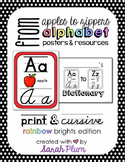 Alphabet Posters and Resources {Print & Cursive, Rainbow B