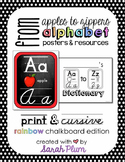 Alphabet Posters and Resources {Print & Cursive, Rainbow C