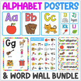 Alphabet Posters and Word Wall Bundle - Rainbow Bright Cla