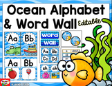Alphabet Posters and Word Wall: Ocean-Themed