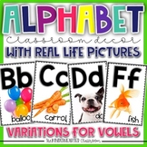 Alphabet Posters for Classroom Decor with Real Life Pictures