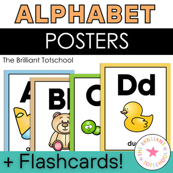 Preview of Alphabet Posters for PreK and Kinder | English Language Arts, Printable, Posters