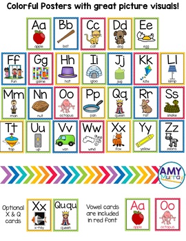 Alphabet Posters in Primary Chevron | TPT