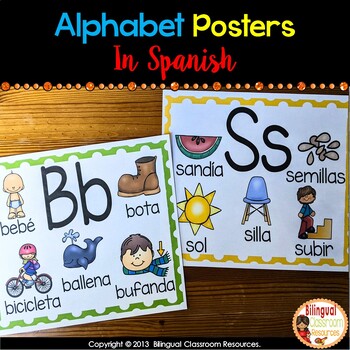 Alphabet Posters in Spanish- El alfabeto by Bilingual Classroom Resources