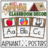 Alphabet Posters in a Camping Classroom Decor Theme