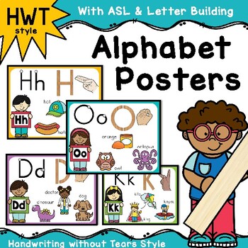 Preview of Handwriting Without Tears Alphabet Wall Cards HWT and ASL