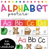 Alphabet Posters with ASL rainbow edition