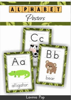 Preview of Jungle Alphabet Posters with Correct Letter Formation - Animals {FREE}