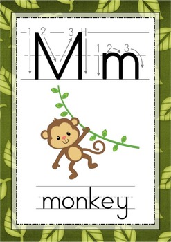 jungle alphabet posters with correct letter formation