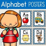 Alphabet Posters with Pictures, Lines and Alphabet Chart (