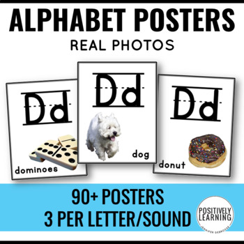 Preview of Alphabet Posters with Real Photos | 90 Classroom Visuals