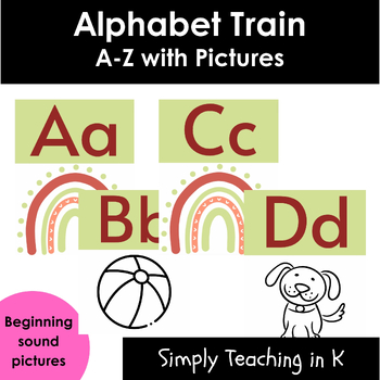 Preview of Alphabet Posters with Pictures - A-Z Earthy Boho