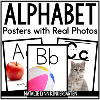 Preview of Alphabet Posters with Real Pictures Photos Science of Reading Aligned