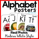 Alphabet Posters with Real Photos on White Background