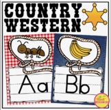 Alphabet Posters in a Country Western Classroom Decor Theme