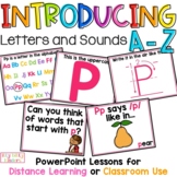 Alphabet PowerPoint Lessons A-Z Bundle, Letter Names, Sounds