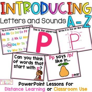 Preview of Alphabet PowerPoint Lessons A-Z Bundle, Letter Names, Sounds